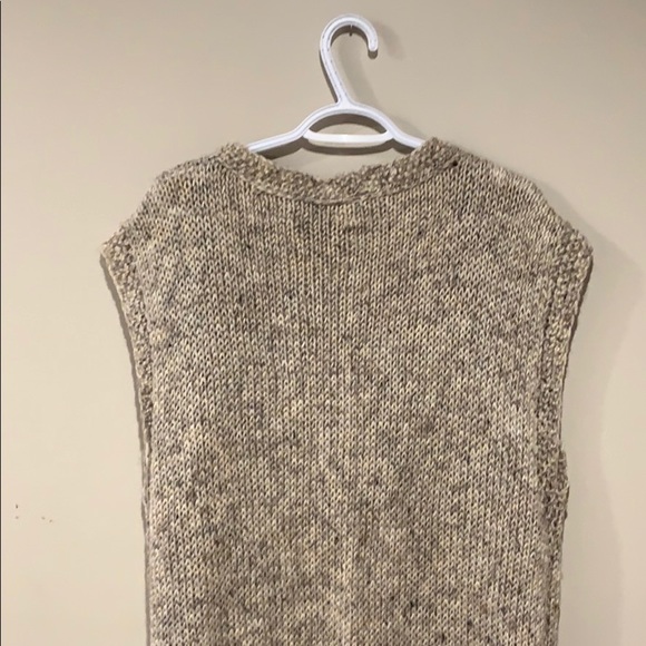 Vintage Long Tan Hand Knit Vest - Women’s Size Medium - Picture 6 of 7